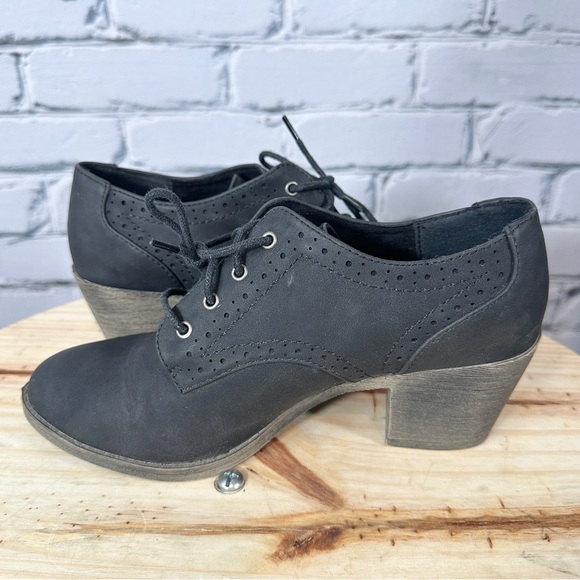 Rocket Dog Shoes - Rocket Dog Selina Chunky Heel Oxford Shoes Black Booties Lace Up Women’s Size 9